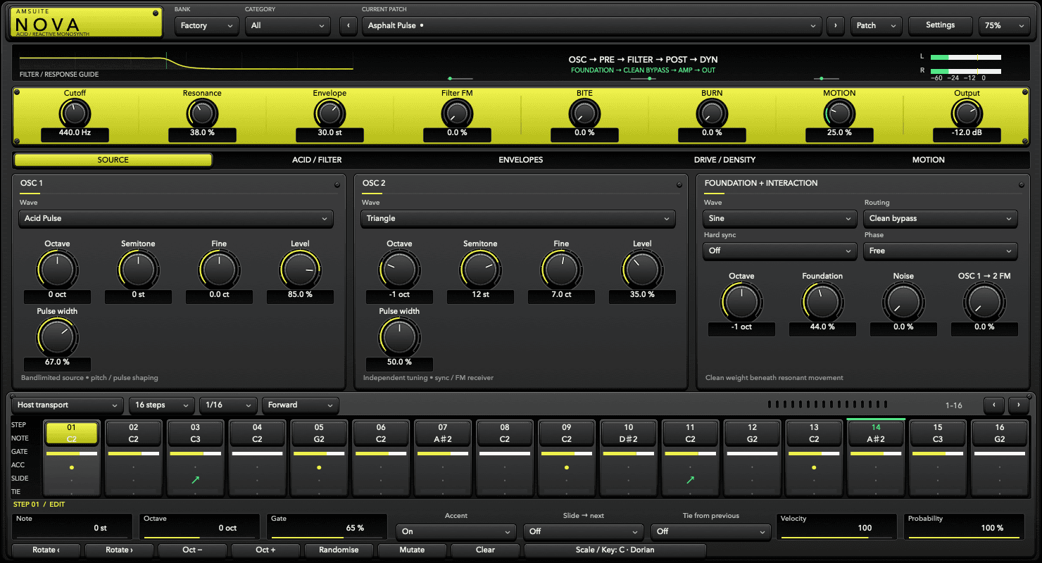 NOVA commercial interface during actual audio processing