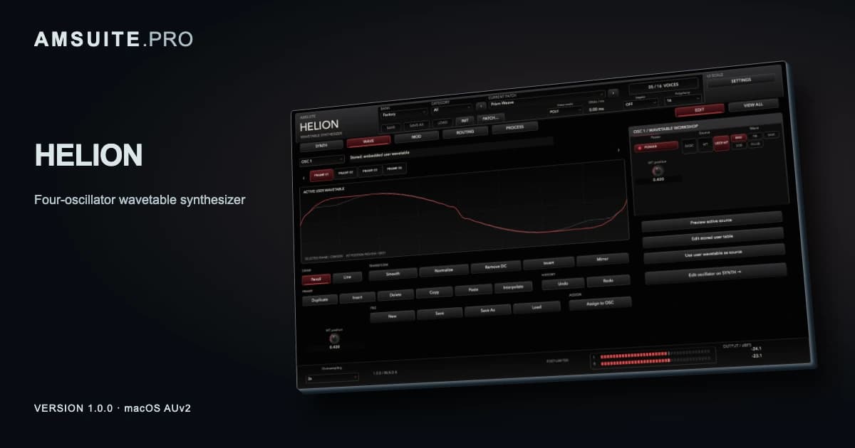 Released HELION synthesizer interface